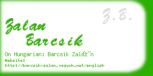 zalan barcsik business card